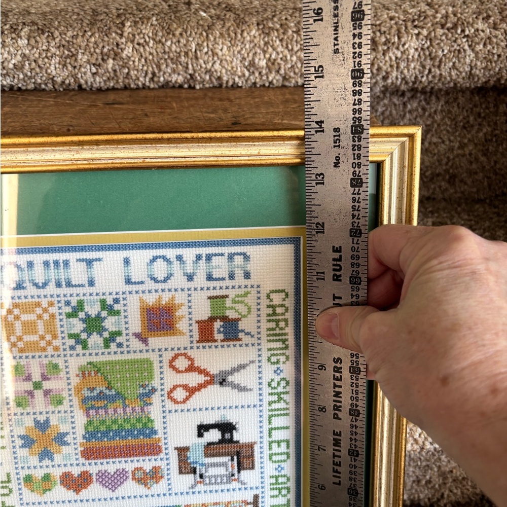 Framed Quilt Lover Cross-Stitch Art - Picture 2 of 4